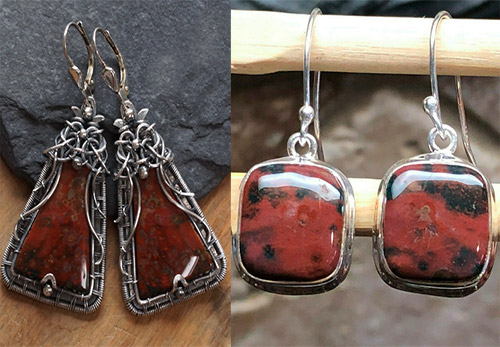 Beautiful jewelry with a heliotrope stone