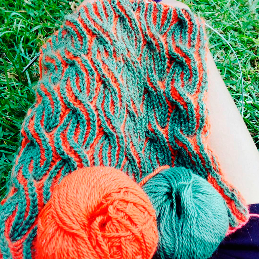 Knitting in brioche technique