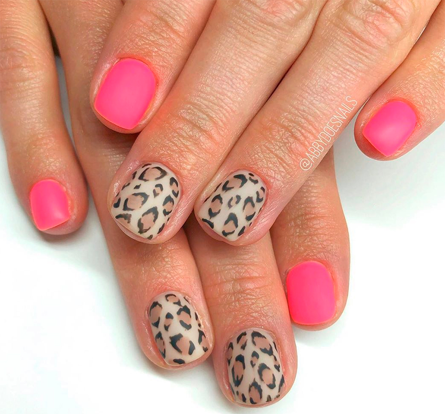 Leopard print nail design