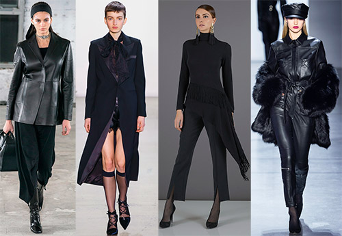 Black total look in fashion for fall and winter 2024-2025