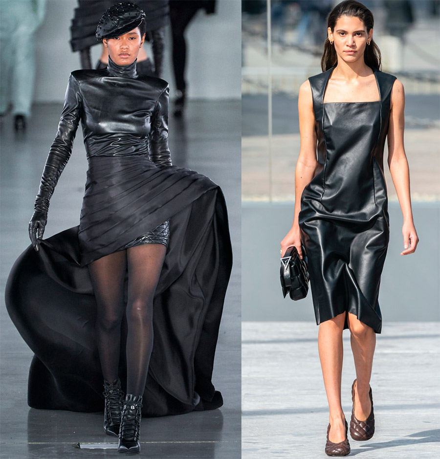 How to wear a black leather dress