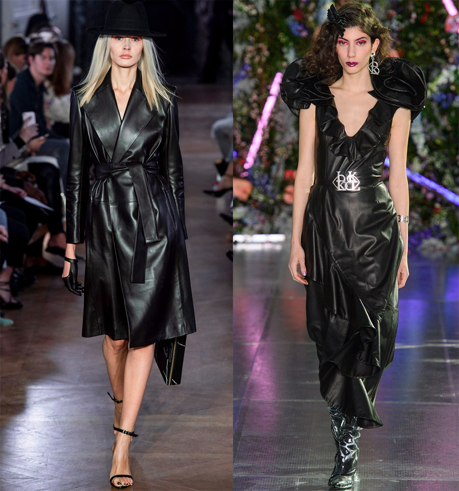 How to wear a black leather dress in the 2024-2025 season