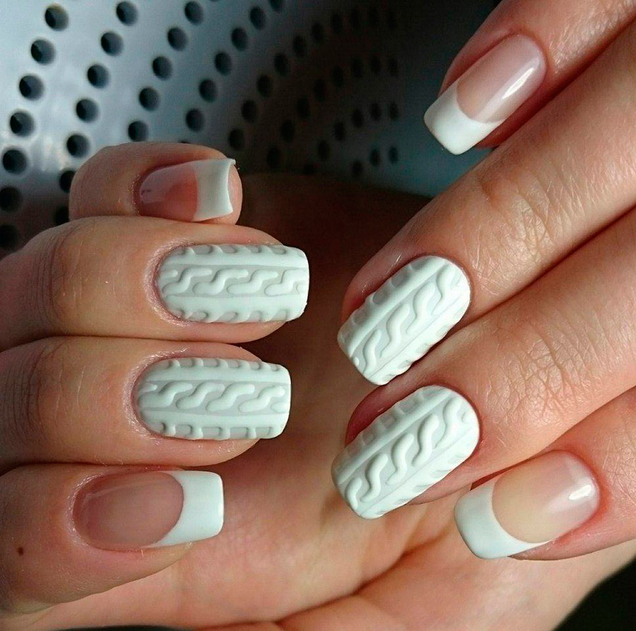 Trendy white manicure