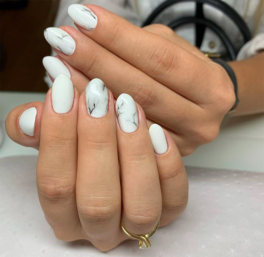 Trendy white manicure