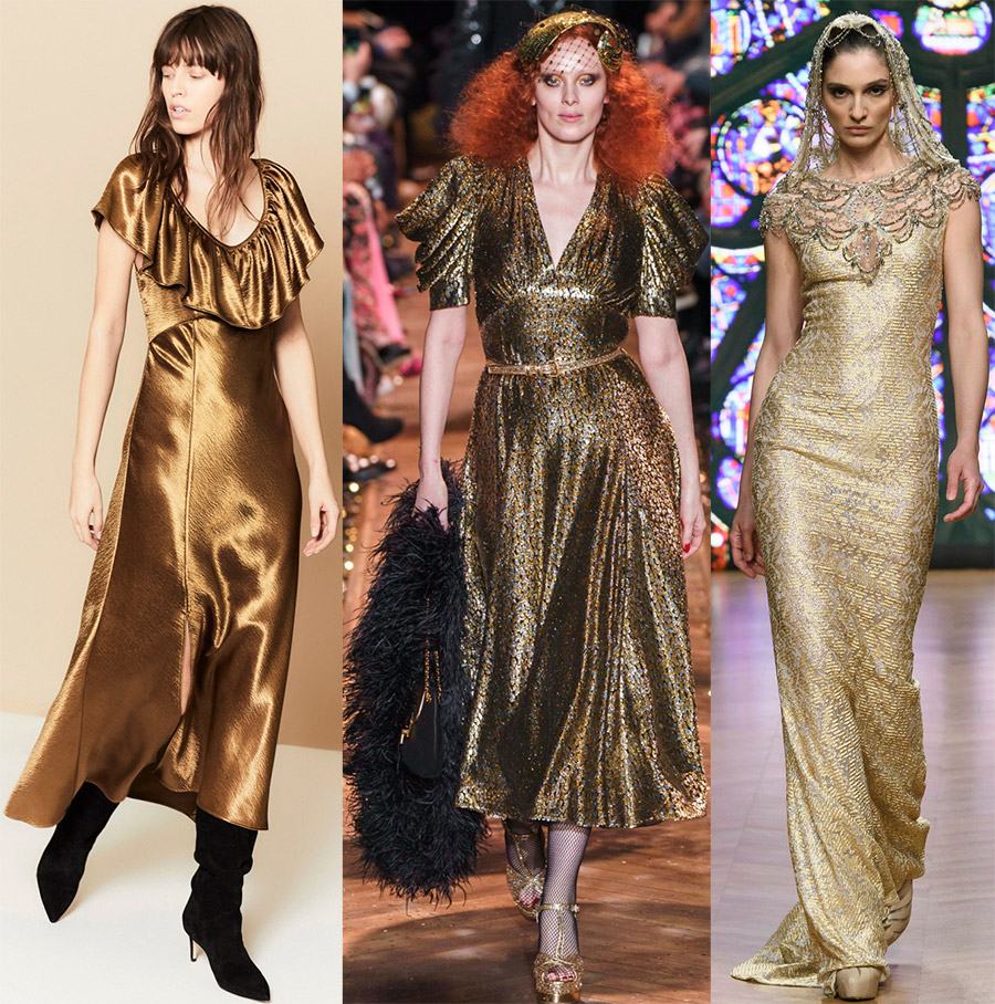 Fashionable gold dresses