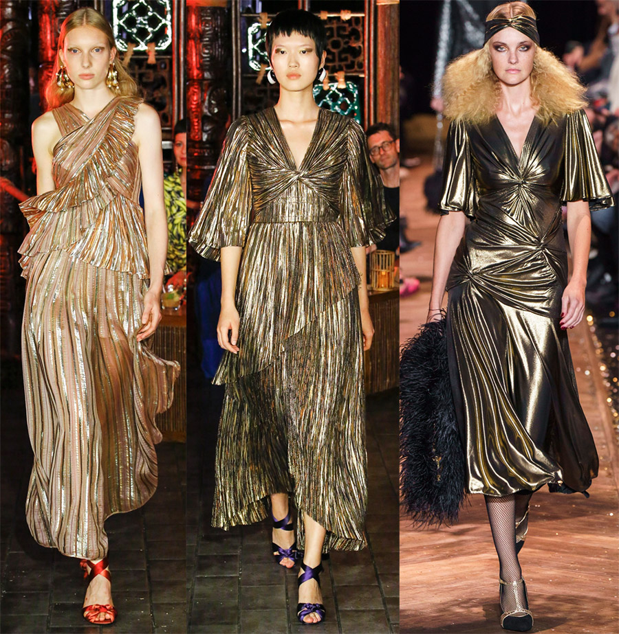 Dresses in gold shades