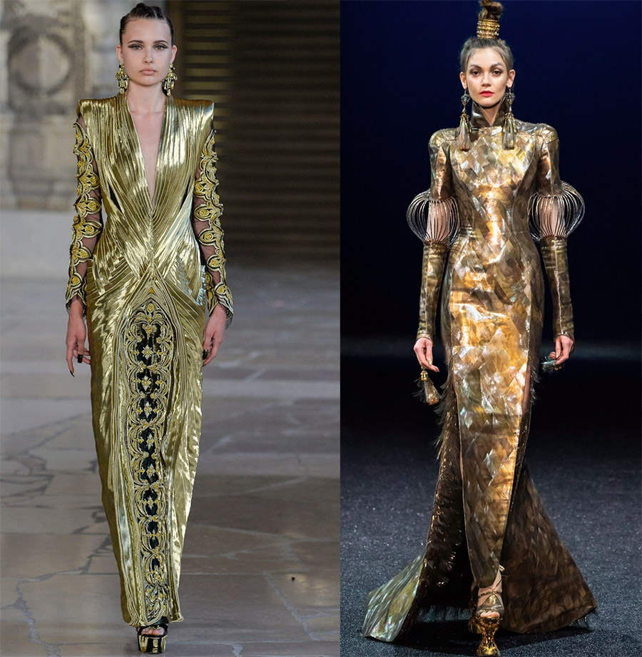 Fashionable gold dresses