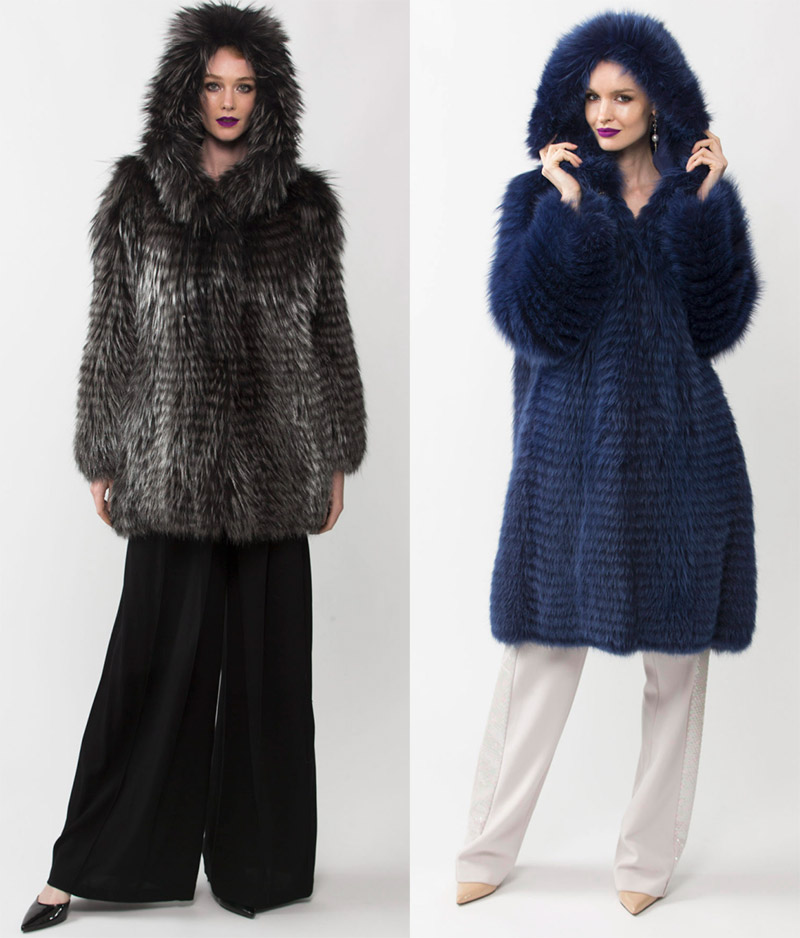 Natural fur coats