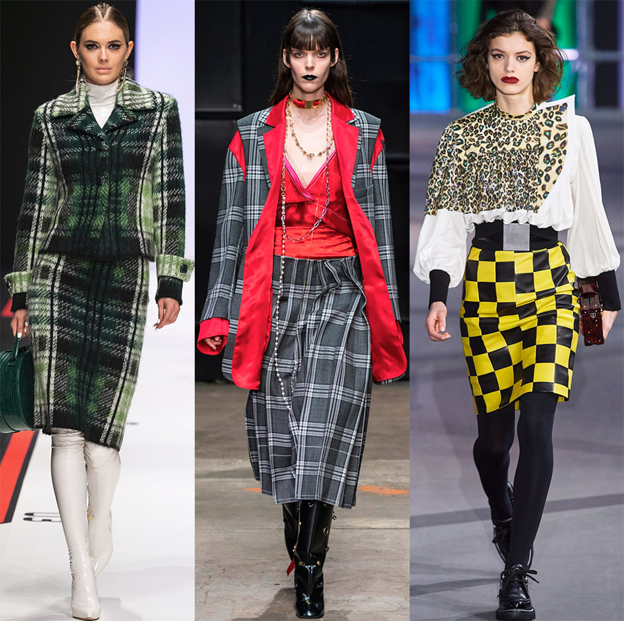 Fashionable plaid skirts