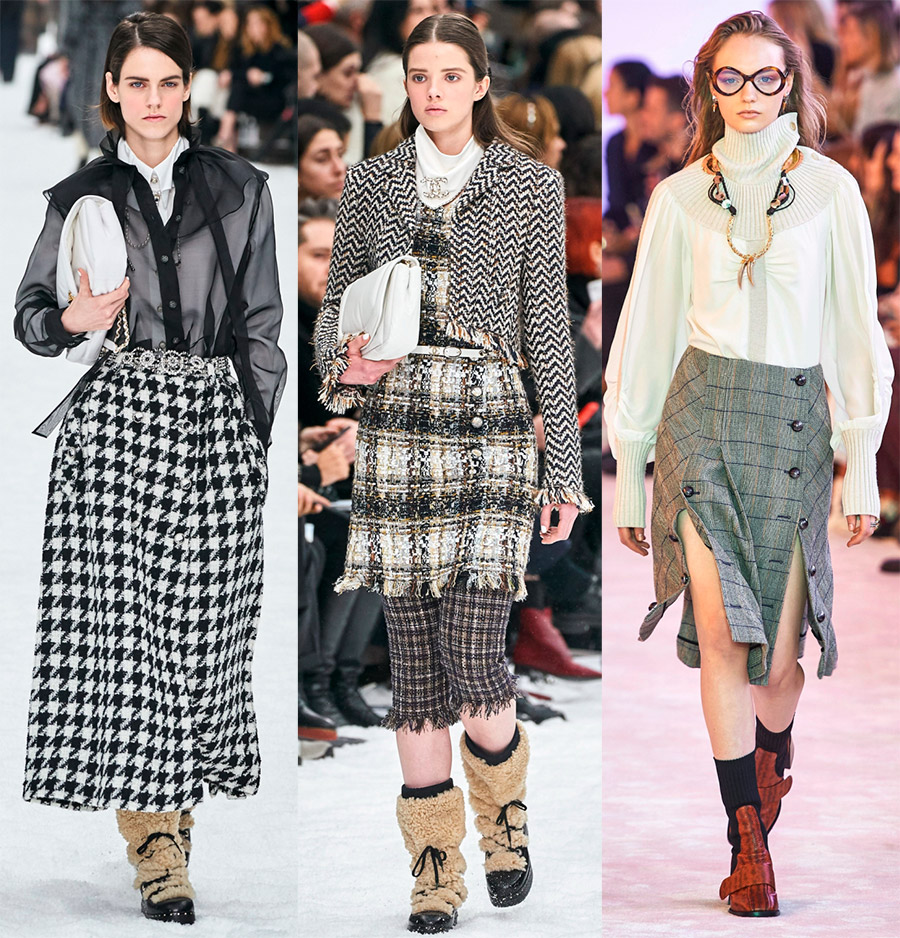 Fashionable plaid skirts