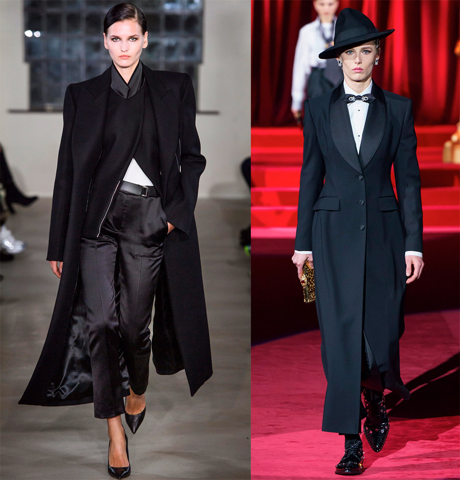 What black coats are in fashion in winter 2024-2025