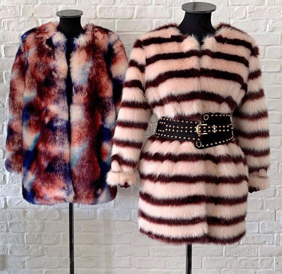 Fashionable eco-fur coats