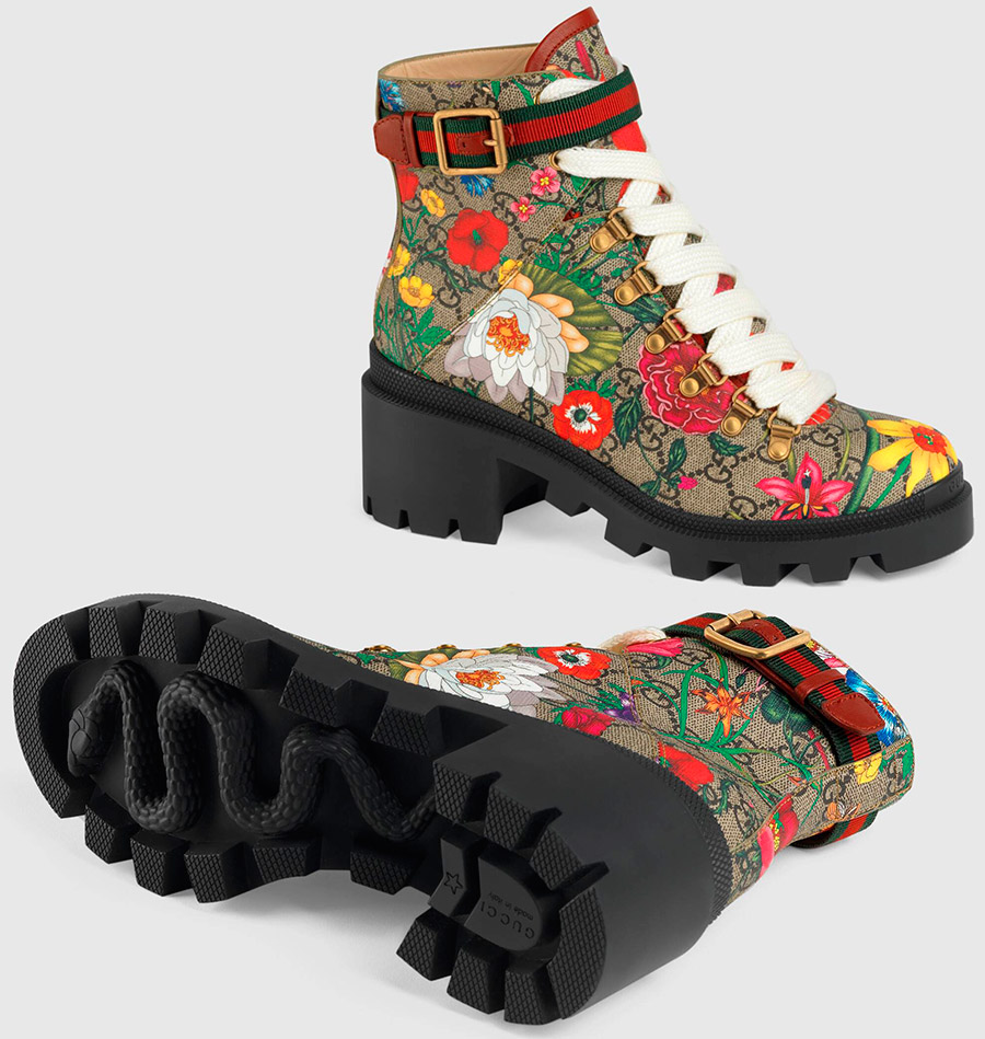 Gucci boots with flowers