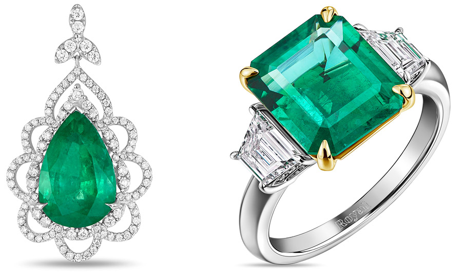 Jewelry with emeralds