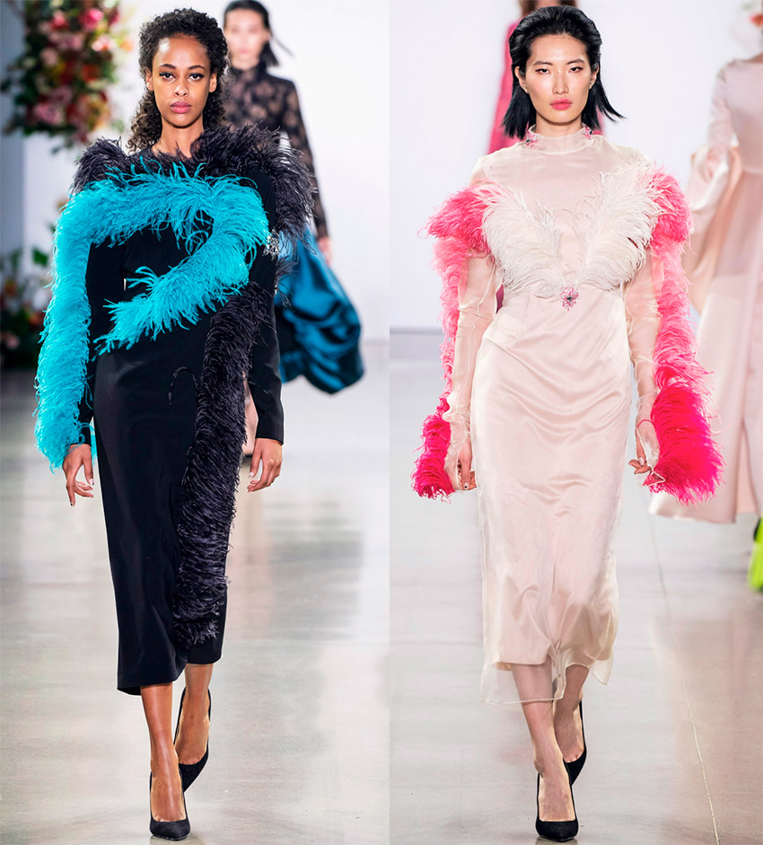 Dresses with feathers for the holiday