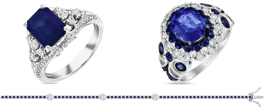 Jewelry with sapphires on the zodiac