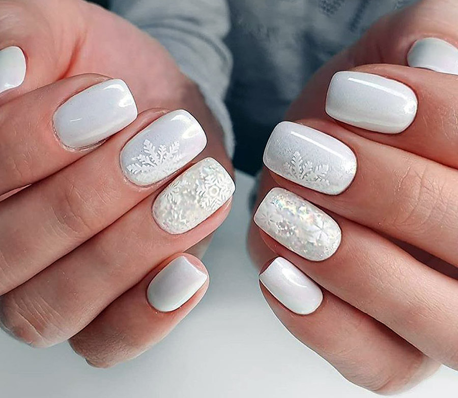 White nail design