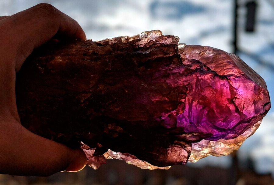 Ametrine or bolivianite in nature