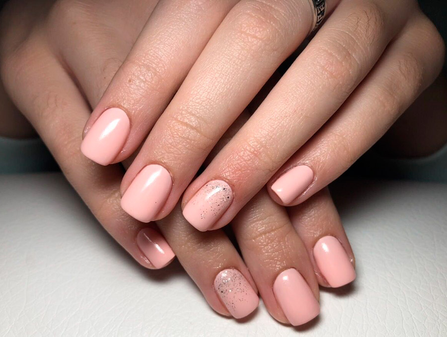 Pink gentle manicure