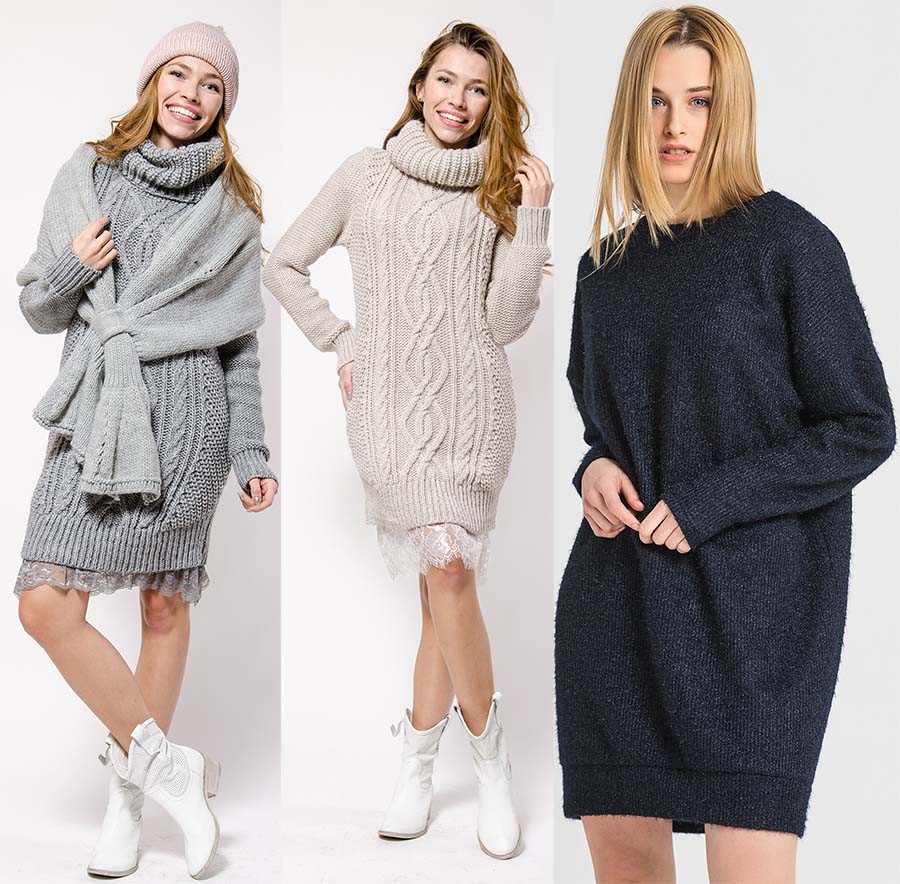 Knitted sweater dress