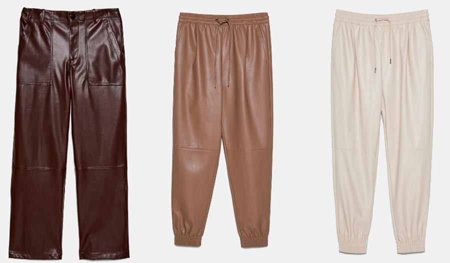 Fashionable eco-leather trousers