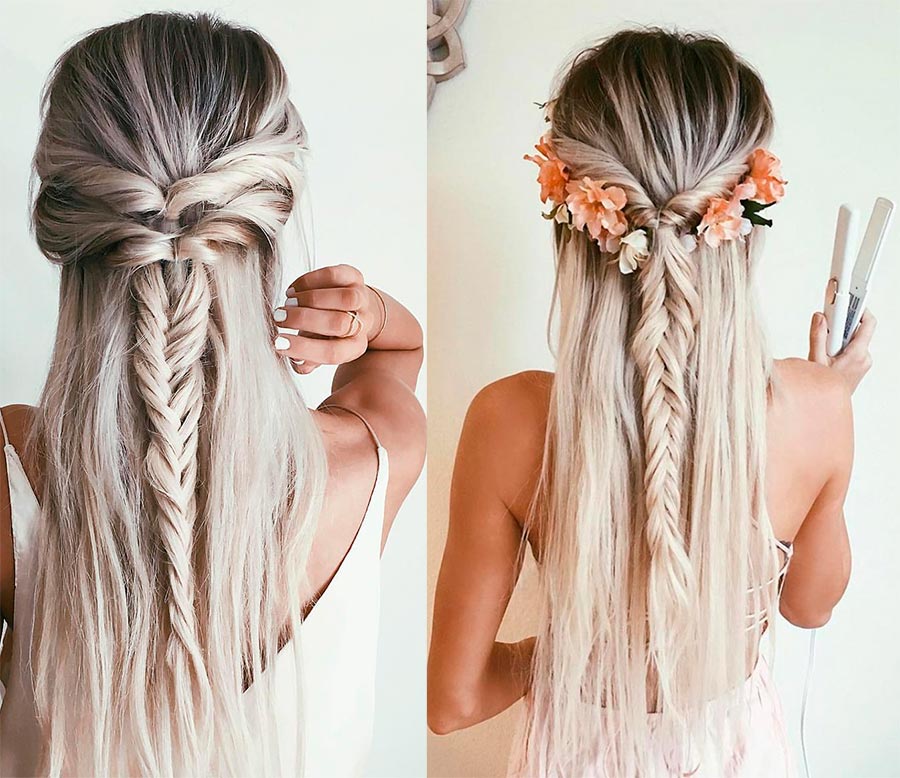 Braid and loose hair