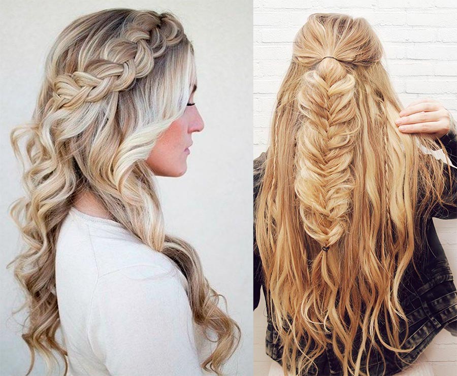 Braid and loose hair