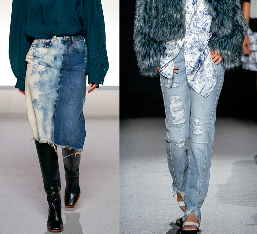 Jeanswear in grunge style