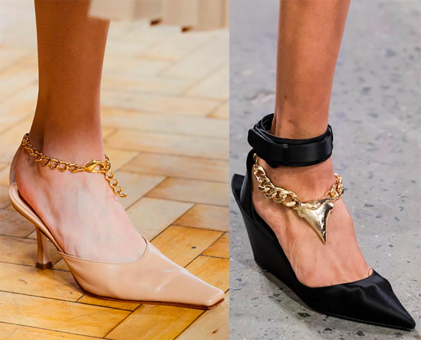 Beautiful shoes with chains