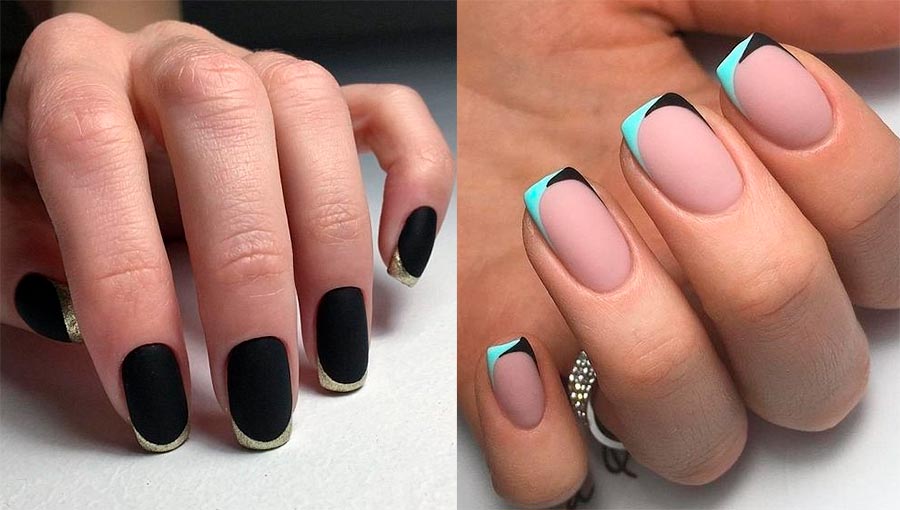 Matte French manicure