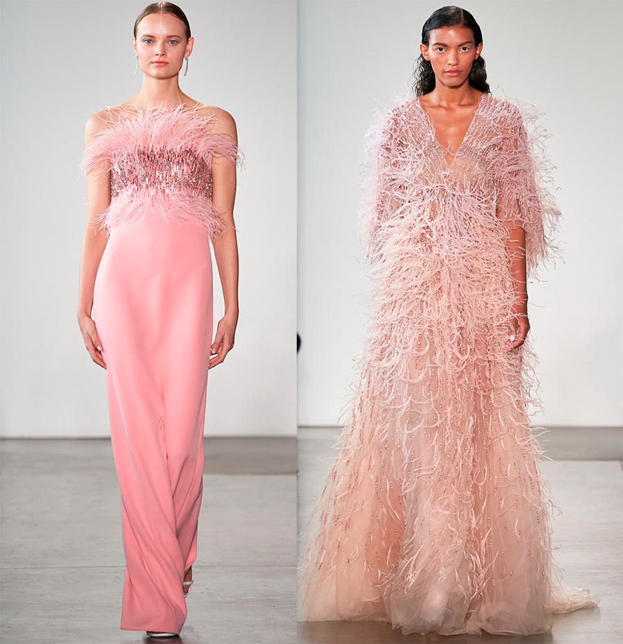 Chic dresses with feathers