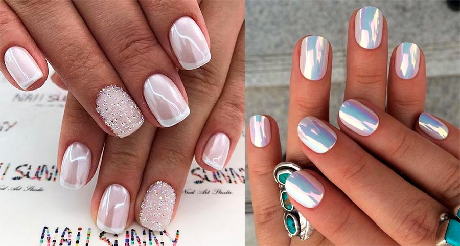 White nail design