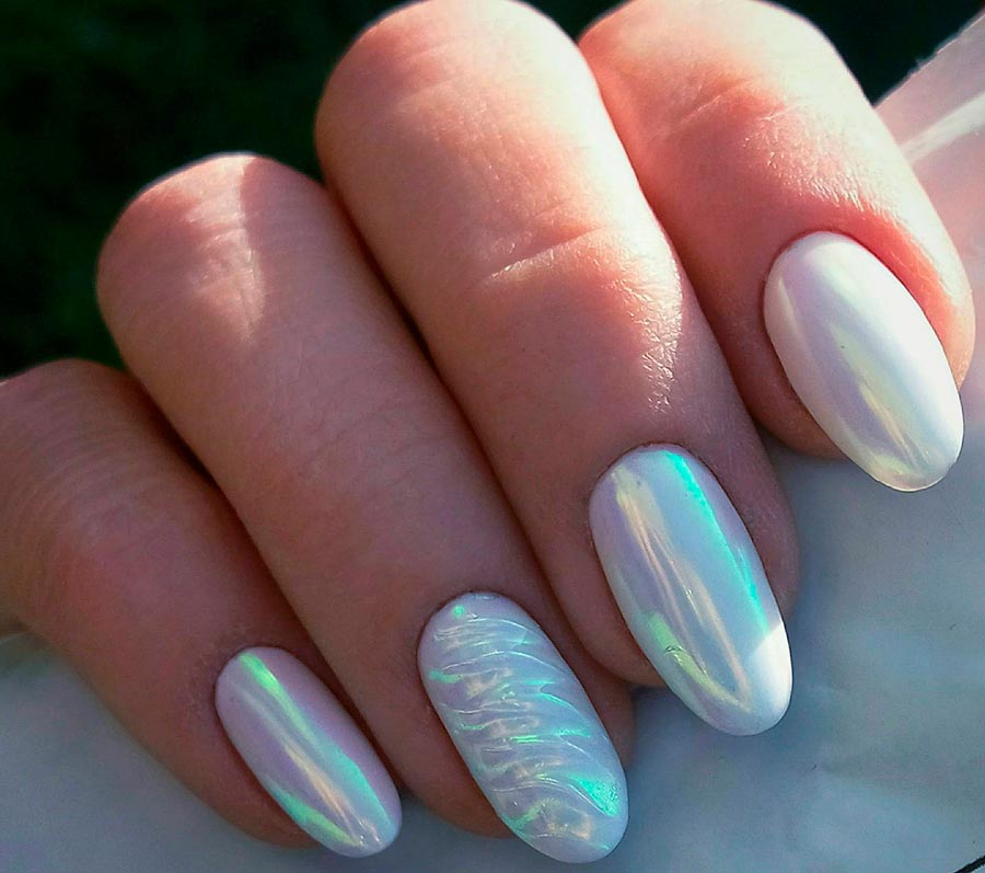 White nail design