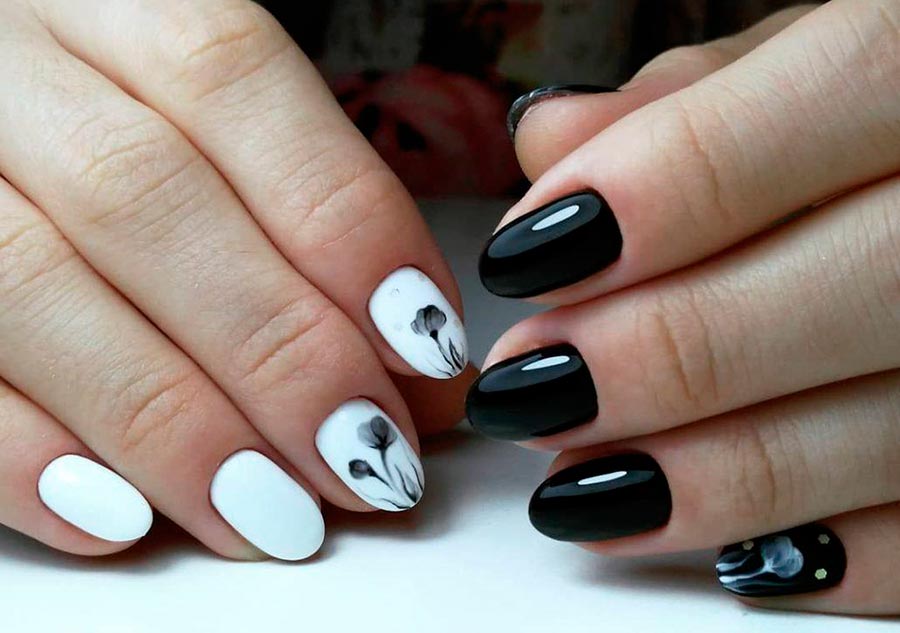 Black and white manicure