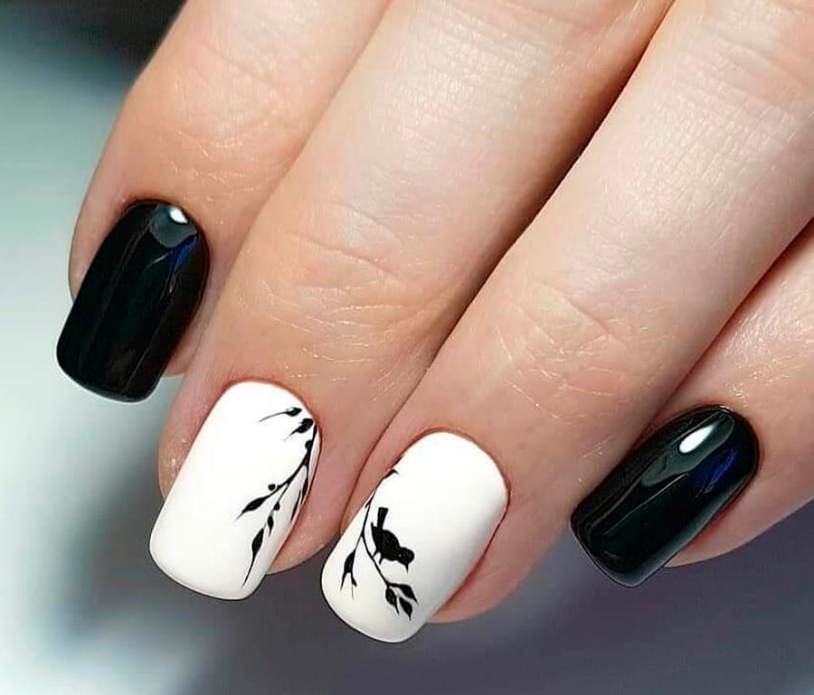 Black and white manicure