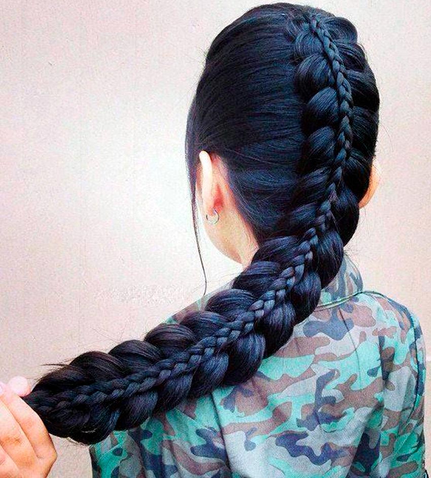 Long hair braid