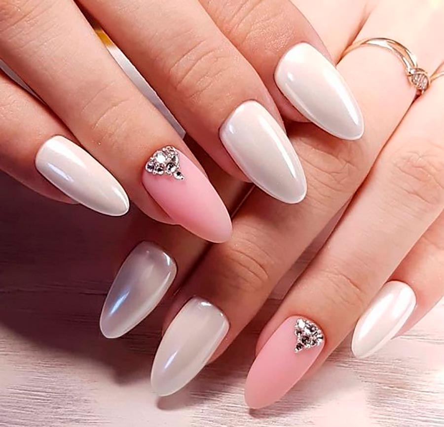 Delicate wedding manicure