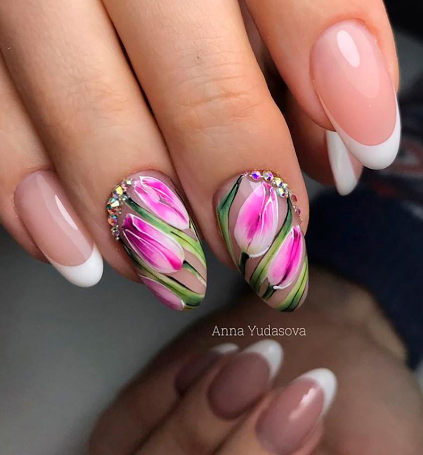 Tulips in manicure