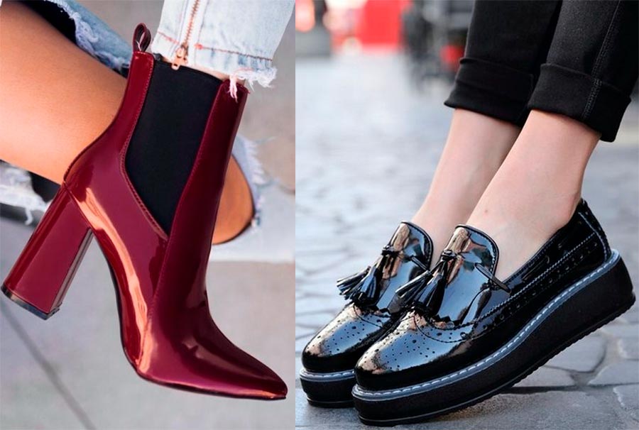 Lacquered shoes