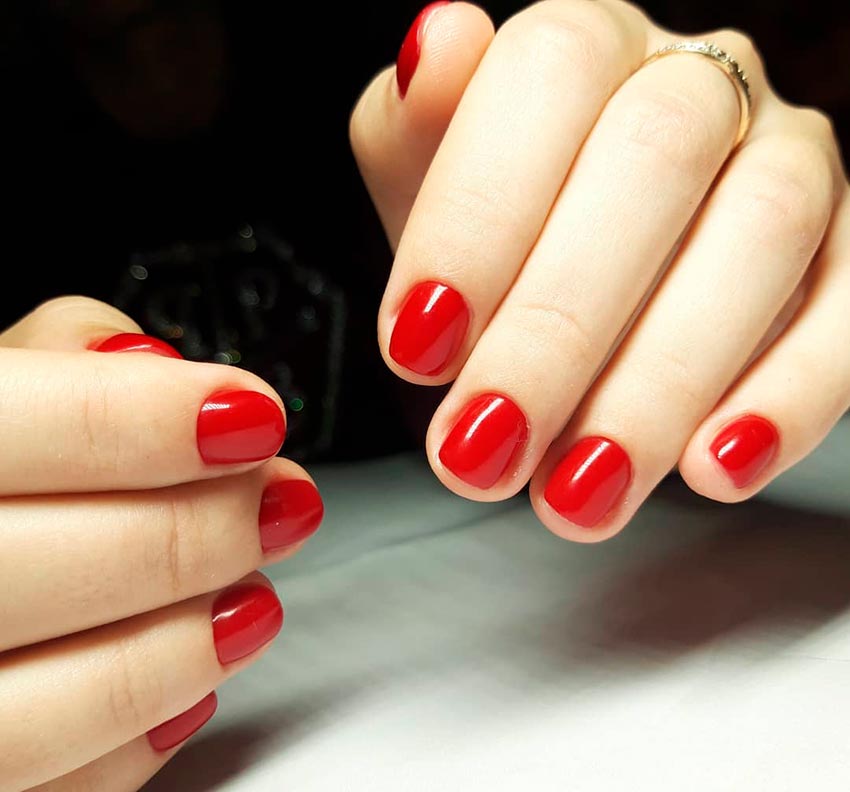 Red manicure after 40 years