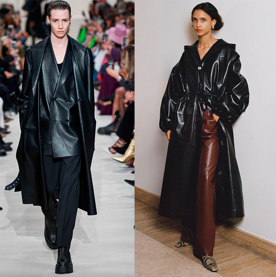 Leather coats and raincoats