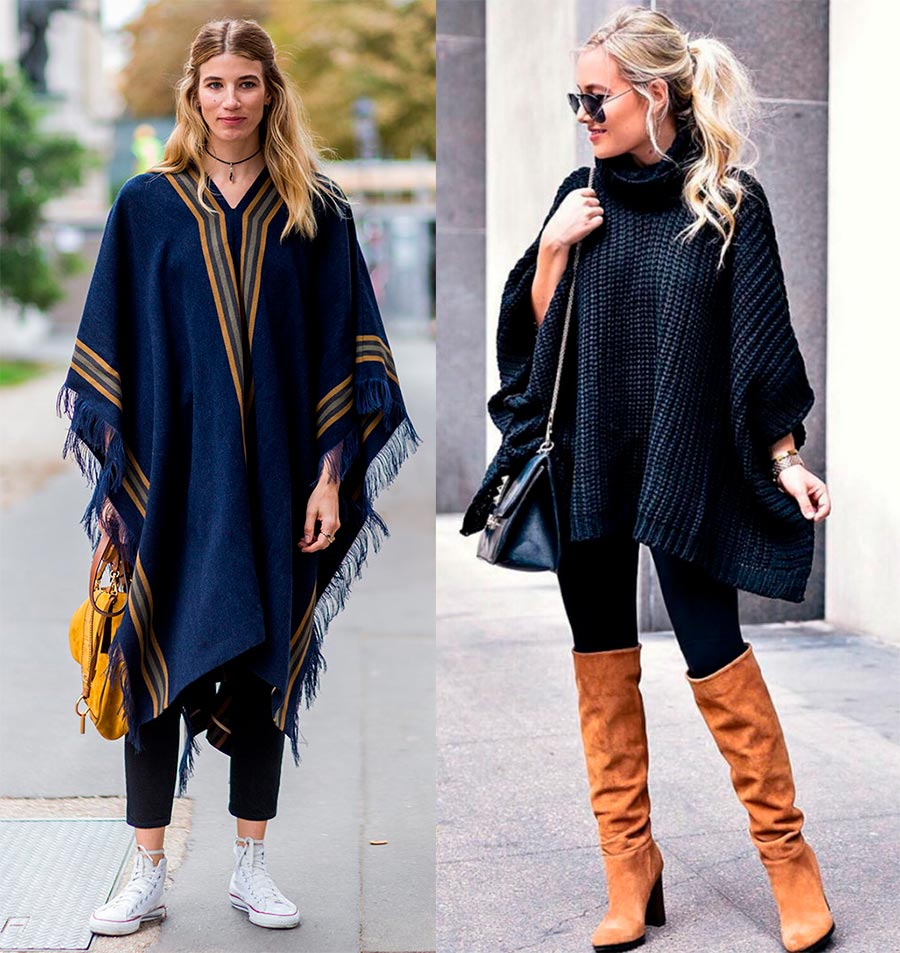 Warm ponchos fall-winter