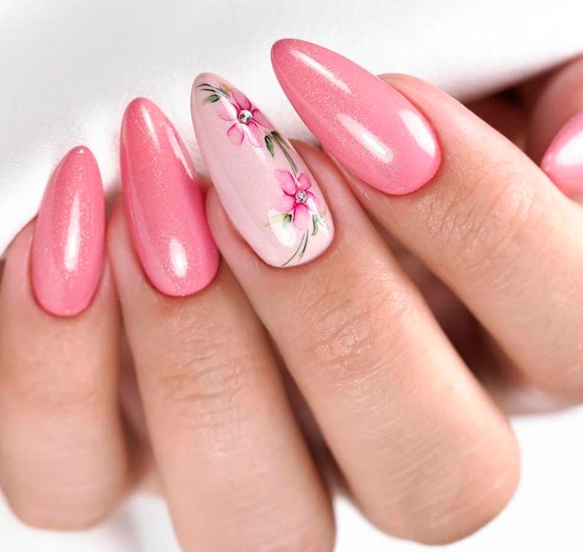 Pink manicure