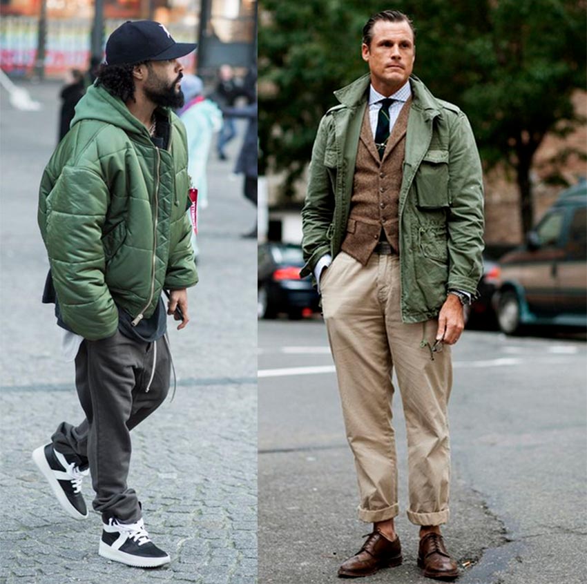 Shades of clothing for men