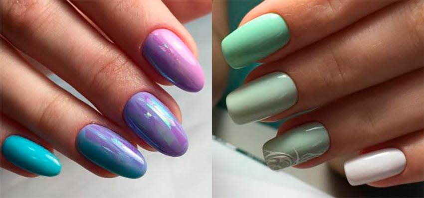 Multi-colored nail design