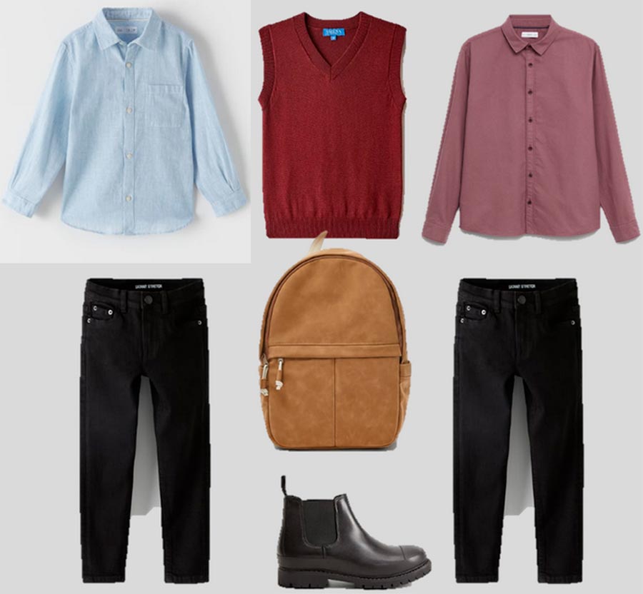 Capsule school wardrobe for boys and girls