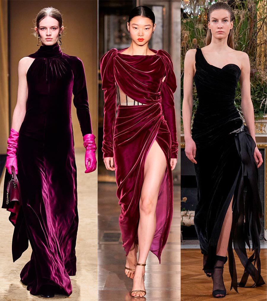 Evening velvet dresses