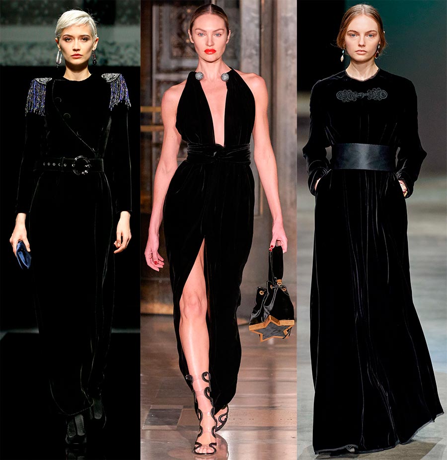 Black velvet dresses