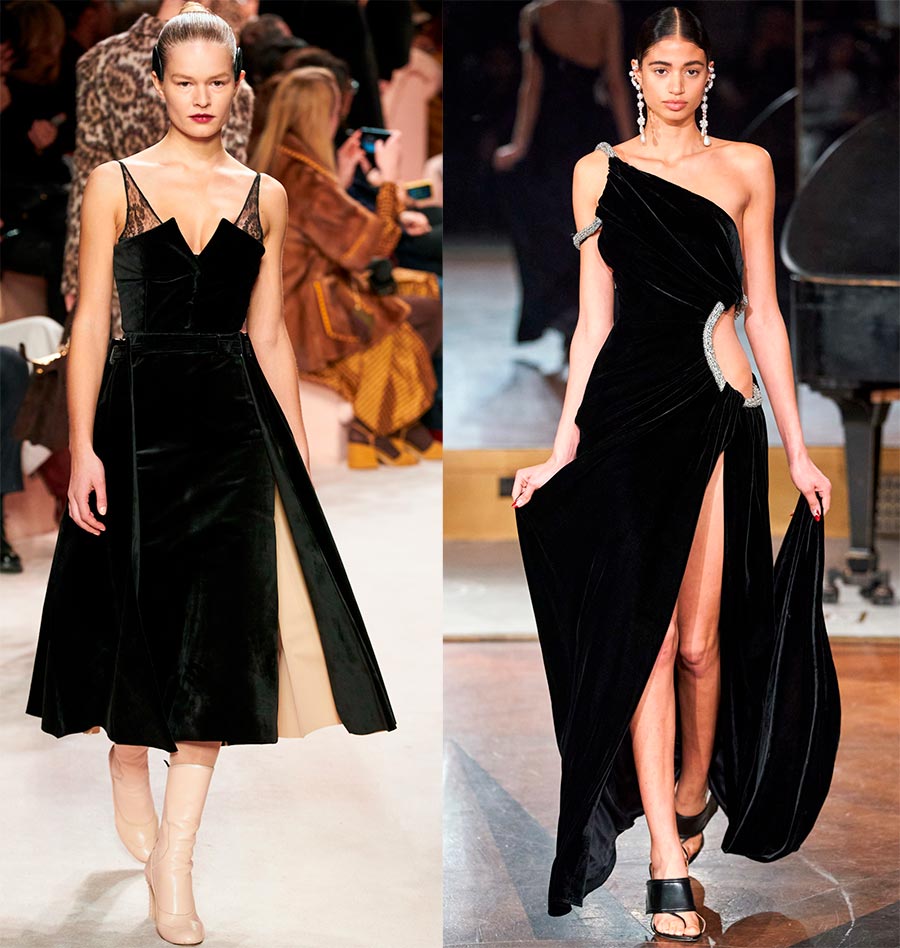 Black velvet dresses