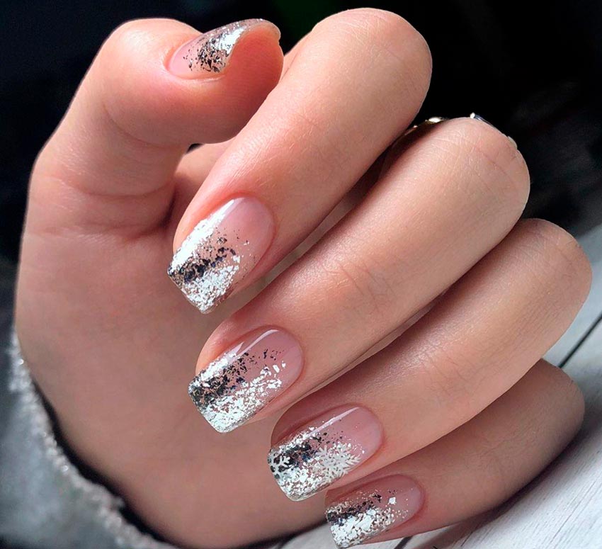 Glitter and glitter manicure